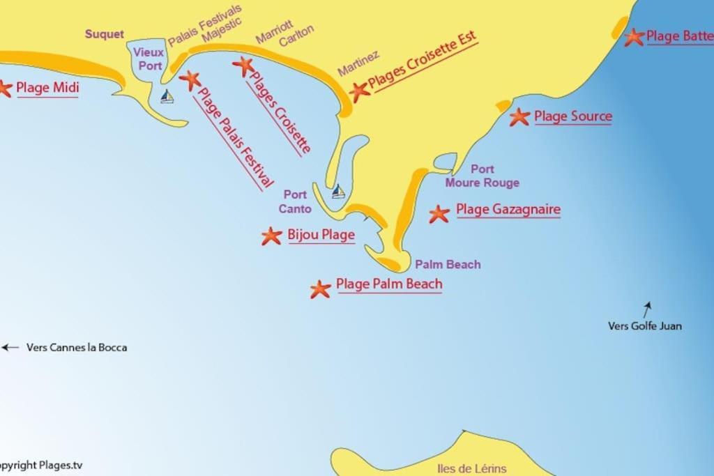 Cannes Palm Beach Parking, Clim, Wifi Plage 2' A Pieds 外观 照片
