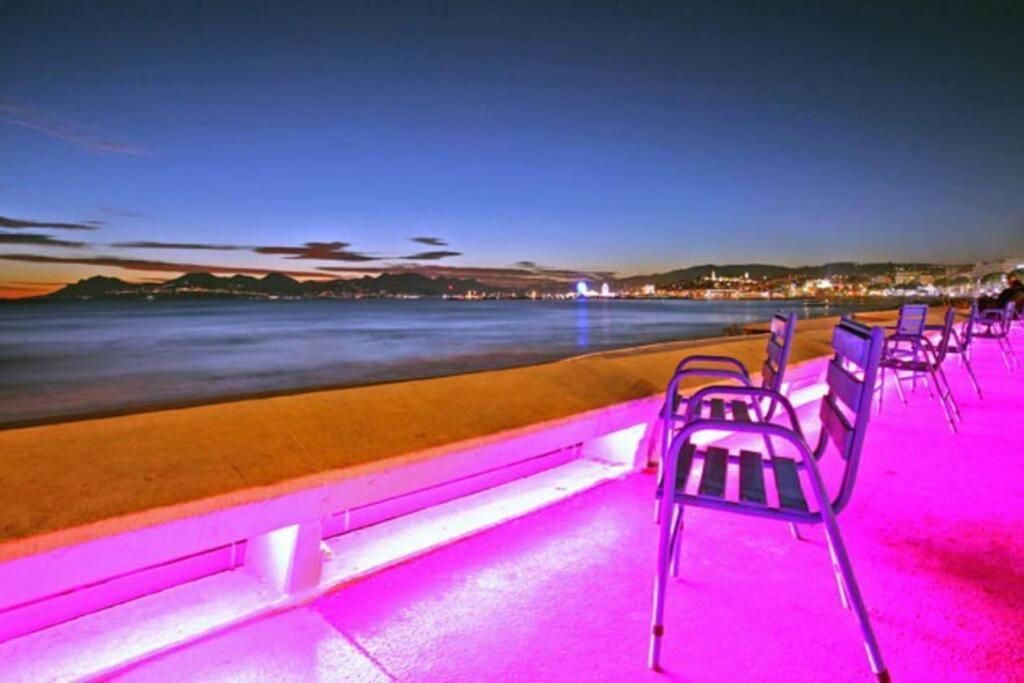 Cannes Palm Beach Parking, Clim, Wifi Plage 2' A Pieds 外观 照片